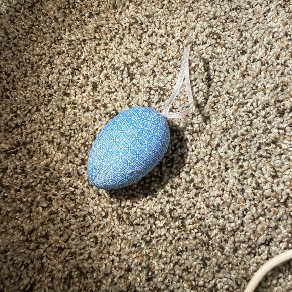 Blue & White Decorative Foam-Style Hanging Eggs - Set of 6 - Picture 4 of 5